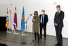 fotografia de Núria Parlon parlant, amb Joan Callau i Xavier García Albiol al fons