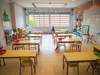 Foto aula buida d'una escola de la ciutat 