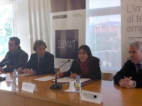 Foto. L'alcaldessa presentant els resultats del Suma't