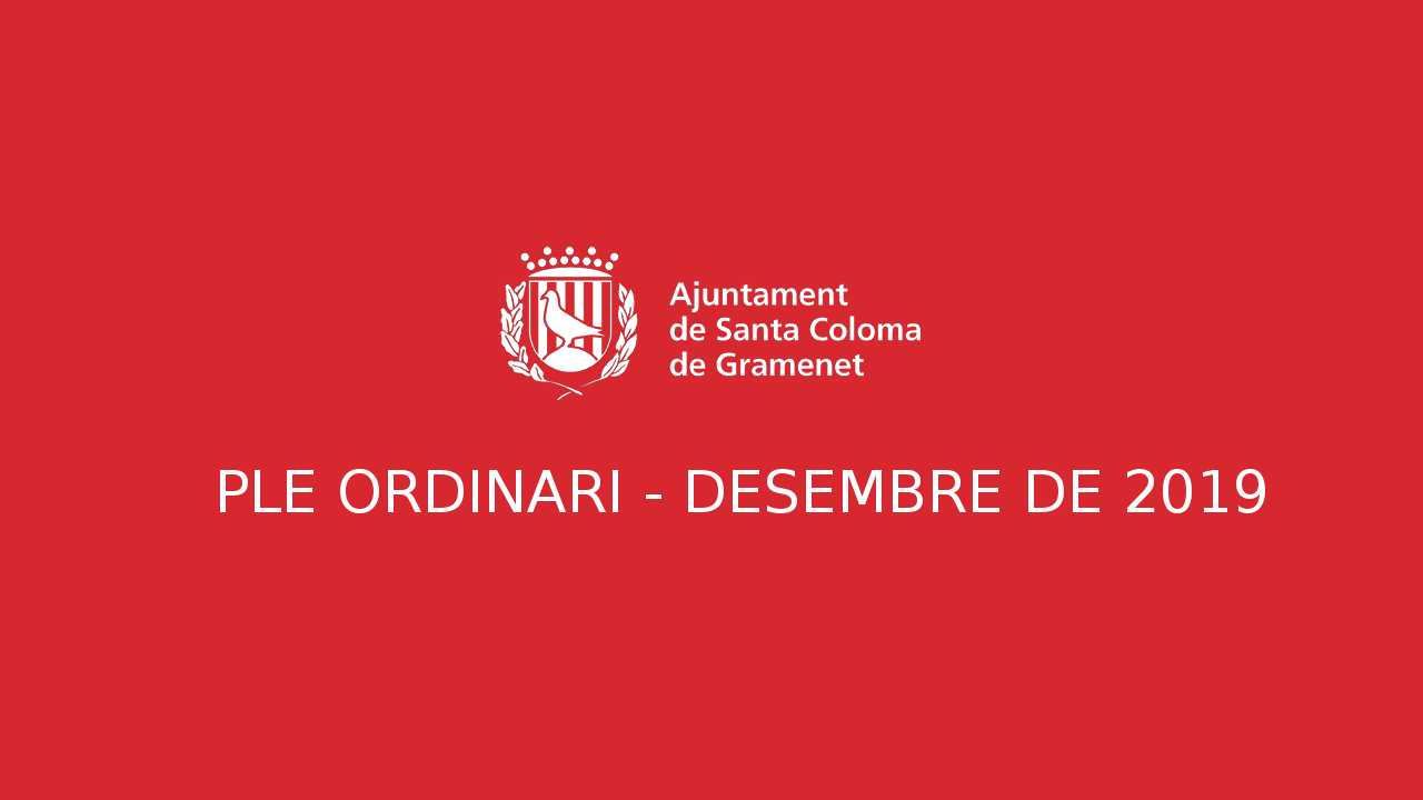 Ple ordinari desembre 2019 portada retransmissió ple desembre 2019